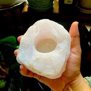 Anthropologie White Crystal Candle Holder - NWOT, one size